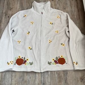 Holiday Lodge Jacket Fleece Fall Women's L Cream White